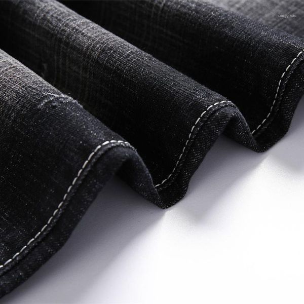 

men's pants 2021 fashion section casual personality slim fit denim jeans pantsz819, Black