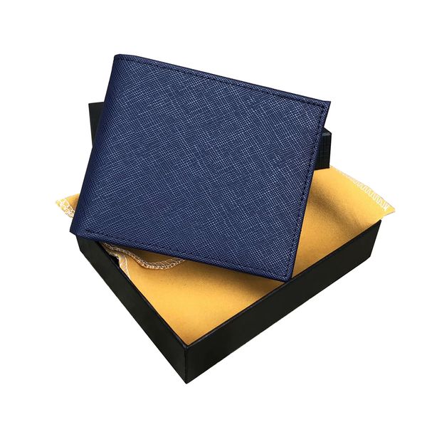 Carteira de designer de couro masculina de moda curta bolsas machos slim masculino titular de cartão de crédito Men Wallets Saco de dinheiro com caixa