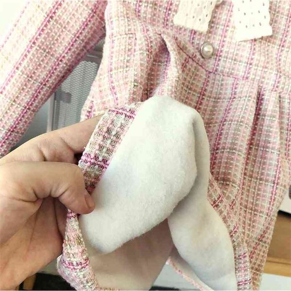 

girls' dress winter children kids clothing plus velvet european and american style girl baby long-sleeved princess 210625, Red;yellow