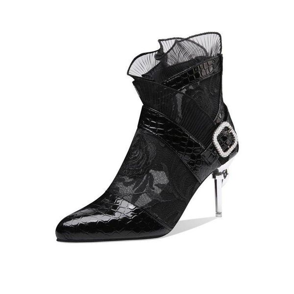 

shoes high heels women pumps block ladies sandals buckle female dress, Black