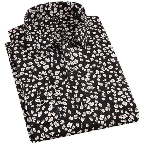 

men's casual shirts spring shirt korean slim fit plaid printed british long sleeve inch versatile fashion, White;black