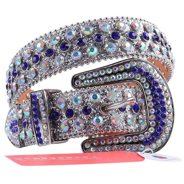 

belts ab blue rhinestone belt western cowboy bling diamond y2k chic crystal studded for woman man cinturones para mujer, Black;brown