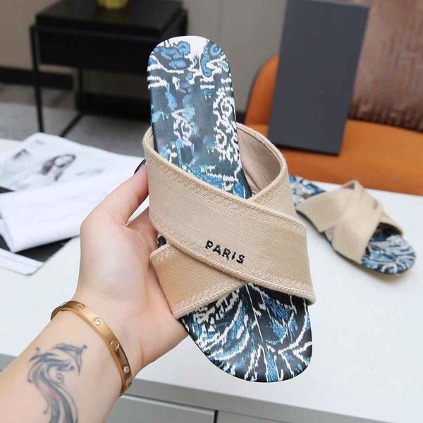 

paris women slippers summer girls beach slide flip flops loafers fashion hollow out slipper large size35-43 with box rtsuhs, Black