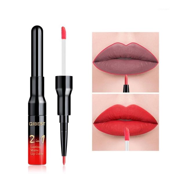 

double-end liquid lipsticks lipliner waterproof lip liner stick pencil batom matte long lasting make up cosmetics1