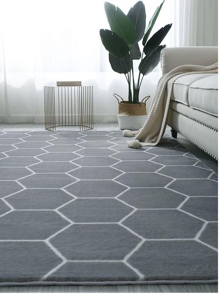 

carpets grey plush carpet for living room geometry fluffy rugs kids anti-slip bedroom floor bay window bedside soft mat