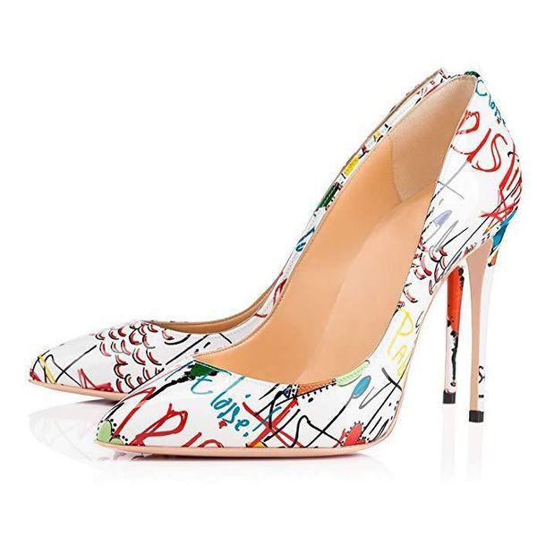 

high-heeled shoes fashion single catwalk large pointed thin dress, Black