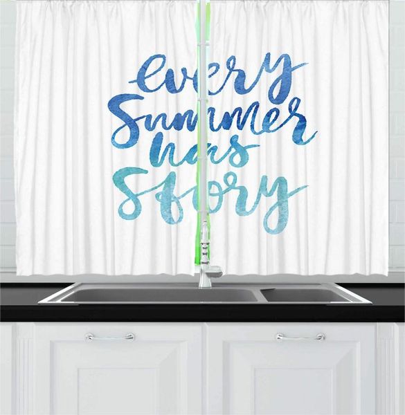 

curtain & drapes sea blue and pale sky every summer has a story kitchen curtains tropical typographic design in ombre colors for