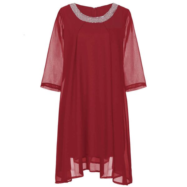 

dresses sets fashion big mate chiffon dress casual o-neck long elect cat plus size vestidos woman clothing 5xl 78b2, Black;gray
