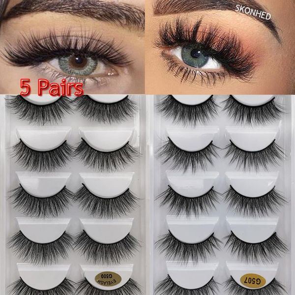 

pairs 3d mink lashes natural false eyelashes dramatic volume fake makeup criss-cross eyelash extension silk