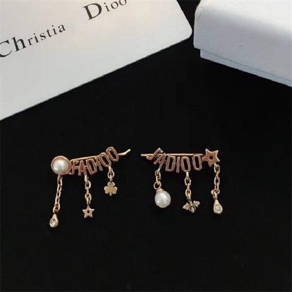

75% off outlet online y new alphabet bee tassel asymmetric hook, ear clip, Silver