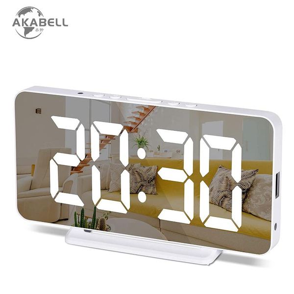 

other clocks & accessories akabell digital clock large display alarm with usb charger port temperature auto dimmer mode snooze