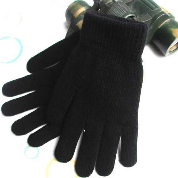 

sports gloves black winter women warmer thicken cashmere knitted full fingered mittens skiing short wrist