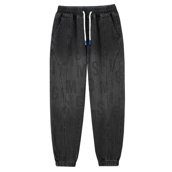 

men's jeans -8xl oversize sport loose style male's pants casual denim troursers breathable clothes 70.7% cotton 2219, Blue
