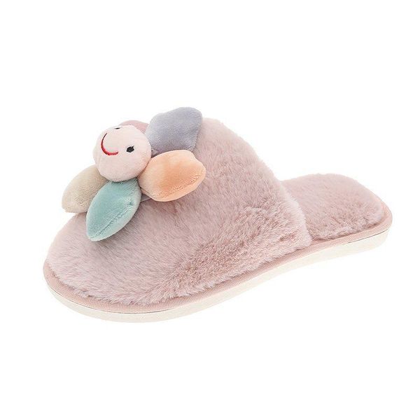 

women indoor slippers cartoon style soft plush lovers home cotton slips winter shoes men house floor warm slipper mtx86, Black