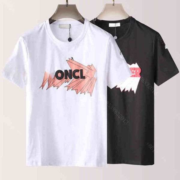 

22ss latest designer t shirts for men fashion cotton round neck pullover t-shirt pressing machine monc... brand letter logo men summer cloth, White;black