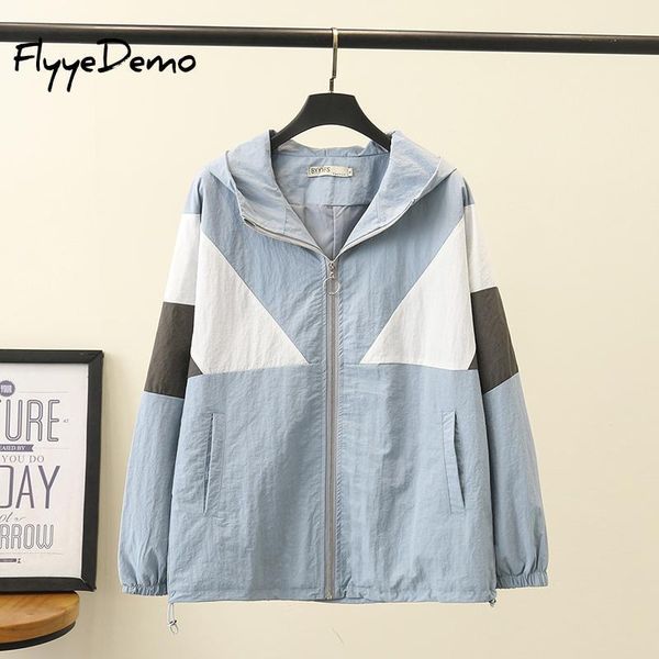 

summer women jacket thin coat casual long sleeve hooded female windbreaker sunscreen outwear plus size women's jackets, Black;brown