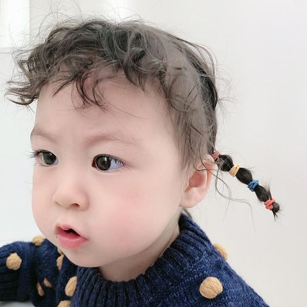 

hair accessories 100pcs girls candy color bands rubber band elastic ponytail holder gum headwear korean kids ornaments1, Slivery;white