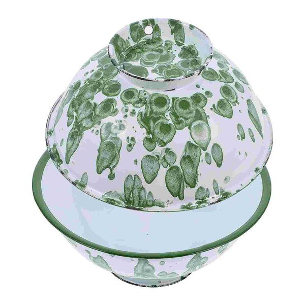 

bowls 2 pcs durable enamel noodle non-slip high-foot for