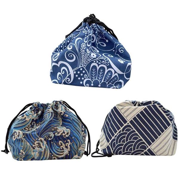 

storage bags lunch tote bag japanese drawstring bento pouch portable handy for outdoor school 6pcs