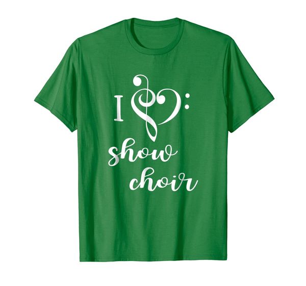 

i heart show choir t shirt love music treble bass singer, White;black