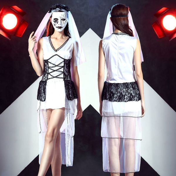 

new halloween cosplay female ghost vampire ghost festival ghost bride role play costume_rw, Black;red