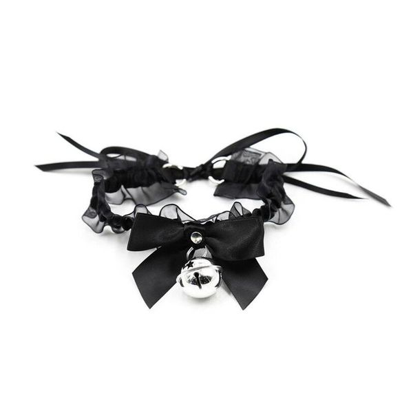 

chokers adjustable lace choker metal bell erotic women gothic necklaces collar for girls cosplay party jewelry, Golden;silver