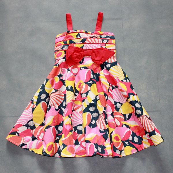 

girl's dresses 2021 girls summer flower condole belt dress , baby girl, Red;yellow