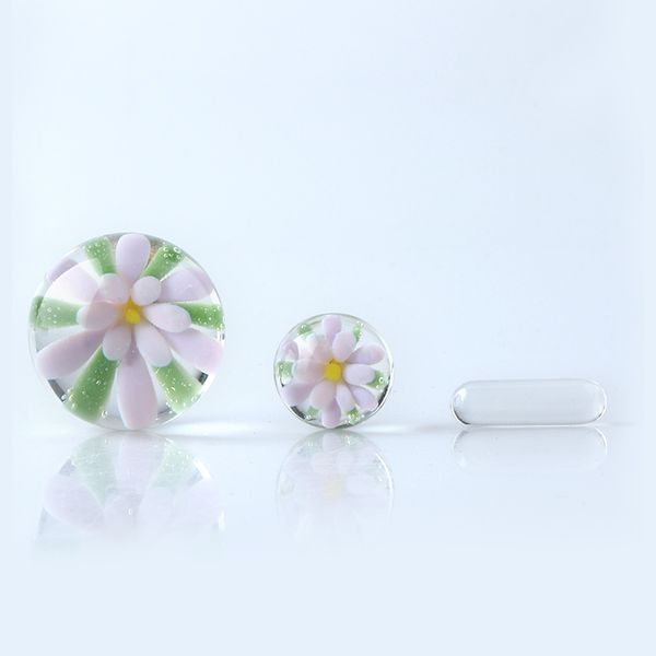 Новый курительный стеклянный встроенный цветочный мрамор Terp Slurper набор для кварцевых буровых установок Bang Bong