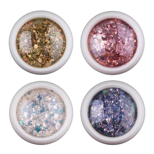 

nail art decorations 4 pieces colorful diy sequins paillette manicure decor decoration, Silver;gold