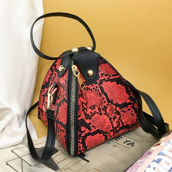 

evening bags trend women's mini handbag large capacity snake print leather purse shoulder bag female luxury women messenger flap 2021