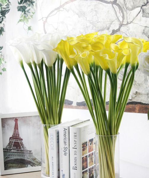 

decorative flowers & wreaths artificial pu callas taro branch fake calla lily flower home wedding christmas party decoration