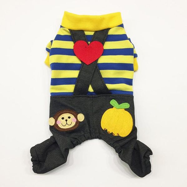 

dog apparel pet casual striped t-shirt rompers cute bib pants fashionable warm puppy autumn clothes christmas gift supplies