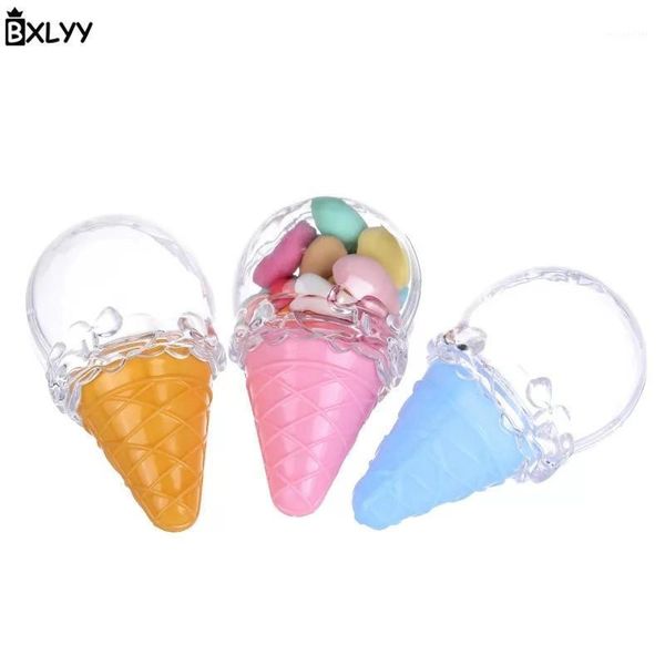 Подарочная упаковка Bxlyy 6pc Creative Plastic Plastic Ice Cream Transparent Candy Box Свадебная декора