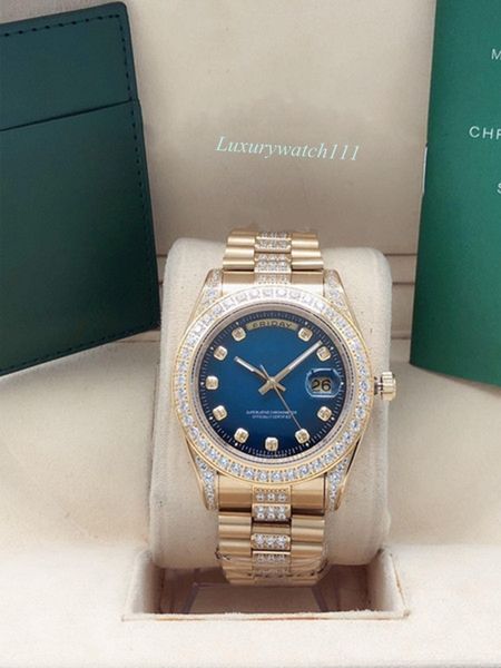 

year men's automatic new mechanical log size 41mm 316 fine steel middle row drill 2813 movement designer luxury sports watch, Slivery;brown