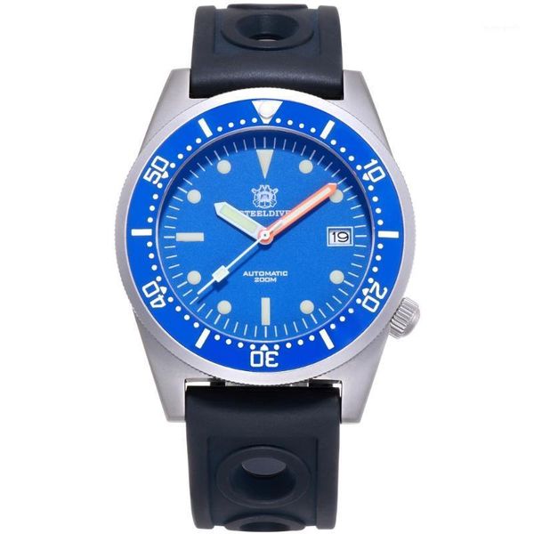 

simple men watch 200m waterproof full steel sapphire mechanical stylish japan nh35 automatic watches wristwatches, Slivery;brown
