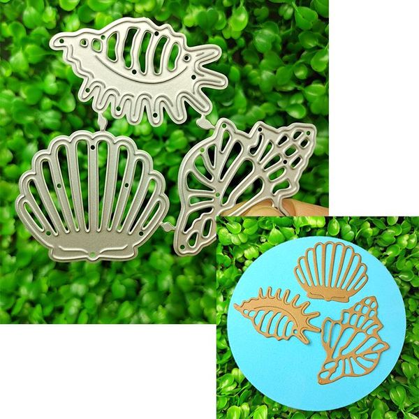 

painting supplies metal cutting die is suitable for diy scrapbook po greeting card making 3d creative ocean shell conch 2021