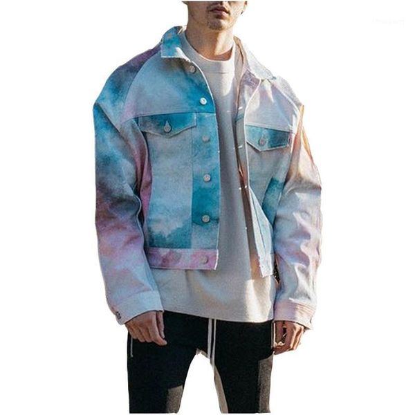 

men's jackets print denim jacket men cotton turn-down collar long sleeve outwear single breasted oversized coat hip hop streetwear, Black;brown