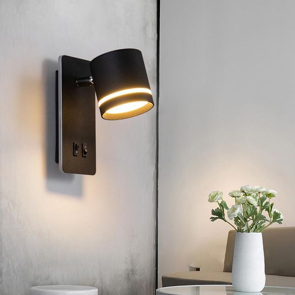 

wall lamp 18w led mount sleep light fixture rotatable spotlight dualswitch plug