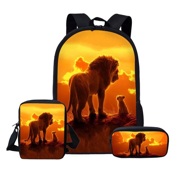 

lion king backpack for girl boys children school bags set custom kid student kindergarten bag