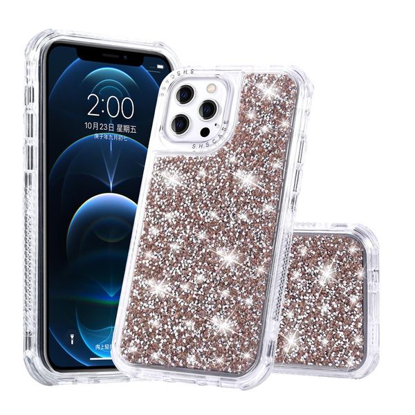 Handyhüllen für iPhone 12 Mini 11 Pro Max XS X XR 7 8 6 Plus Glitzer funkelnde Bling stoßfeste Schutzhülle