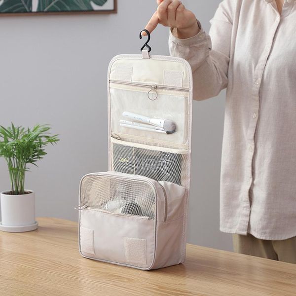 

net red cosmetic bag small portable korean simple girl heart wash large capacity men's hook storage boxes & bins