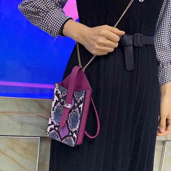 

fashionable snake clutch bag phone shoulder card wallet crossbody neck purse, Red;black