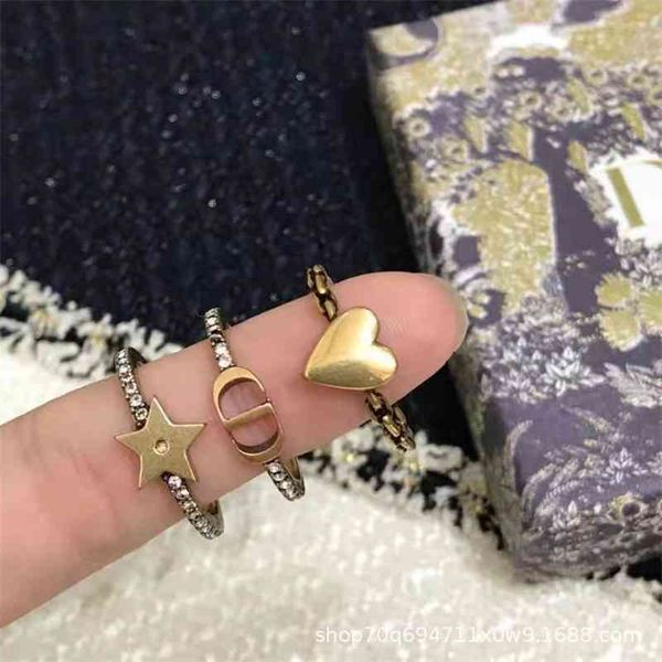 

designer jewelry new letter star heart-shaped three piece ring sc8c, Silver