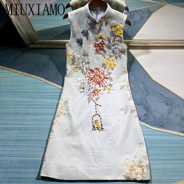 

casual dresses miuximao luxurious 2021 fall dress party flower brid diamonds above knee tank office lady women vestidos, Black;gray