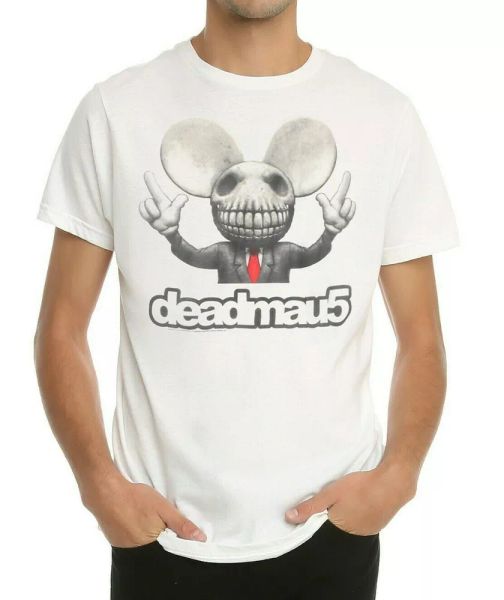 

deadmau5 deadmaus skull head t-shirt new authentic & official, White;black