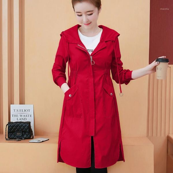 

women's jackets #9168 plus size long women solid color skinny sleeve hooded jacket coat female spring autumn slim thin outwear girl1 0q, Black;brown