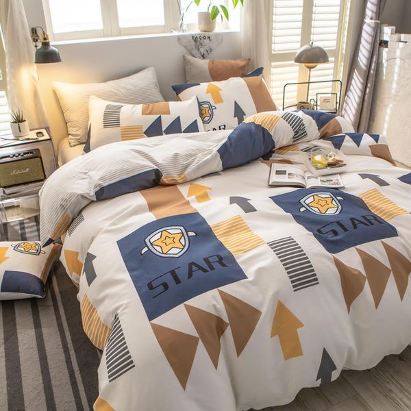 

pure pure piece set, simple and fresh all cotton twill bedding, four seasons