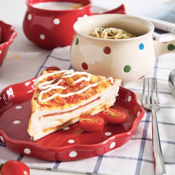

dishes & plates style ceramic plate glaze dot porcelain dinner salad bowl handle set breakfast steak dessert tray snack