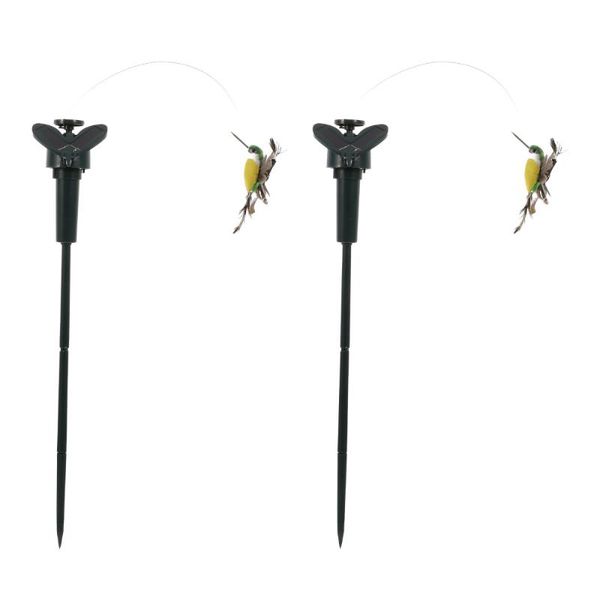 

cat toys 2pcs solar bird stakes yard garden decoration (random color)