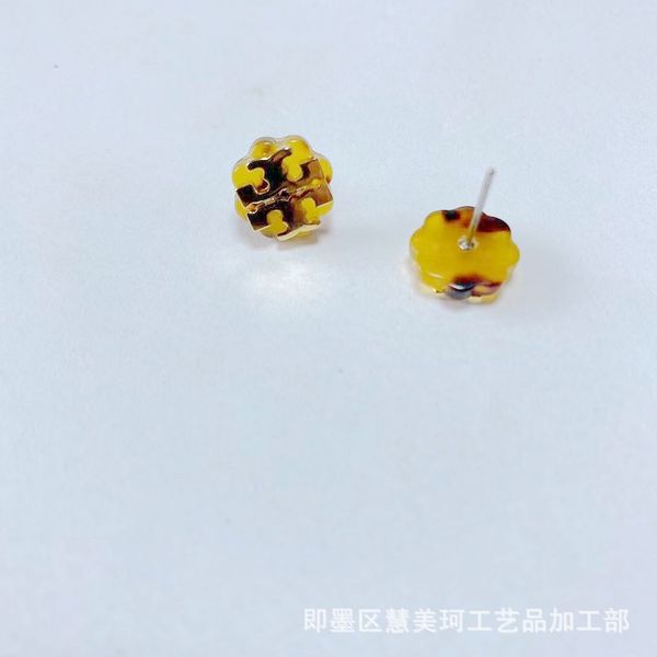 

ladies fashion jewelry fashion simple commuting resin multicolor earrings, Golden